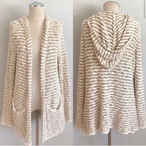 Anthropologie Moth Striped Hooded Cardigan